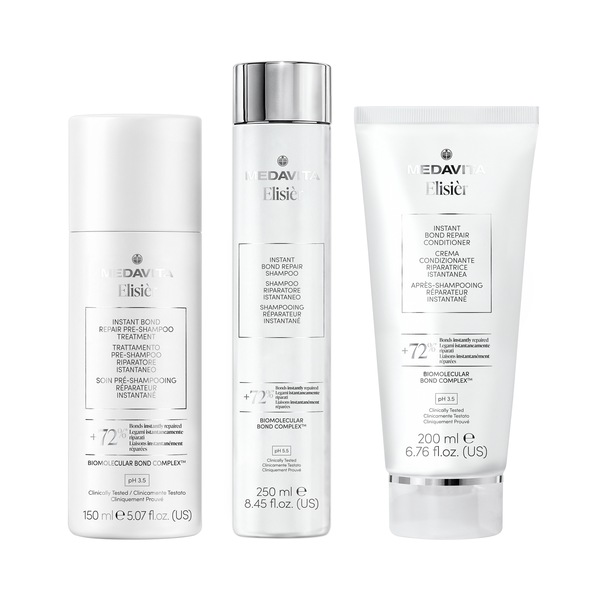 Набор для мгновенного биомолекулярного восстановления домашний / Medavita Elisièr Instant Bond Repai