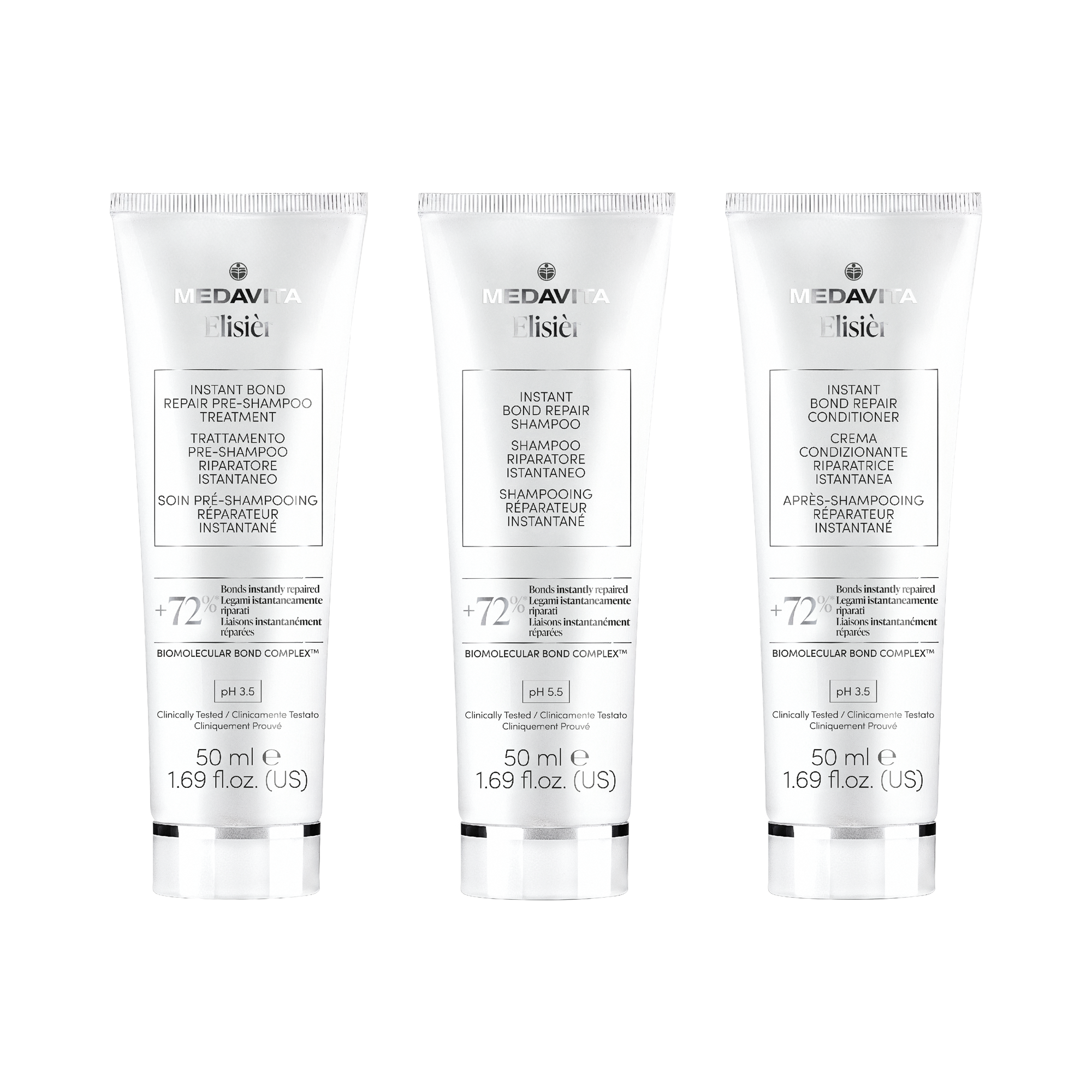 Набор для мгновенного биомолекулярного восстановления / Medavita Elisièr Instant Bond Repair