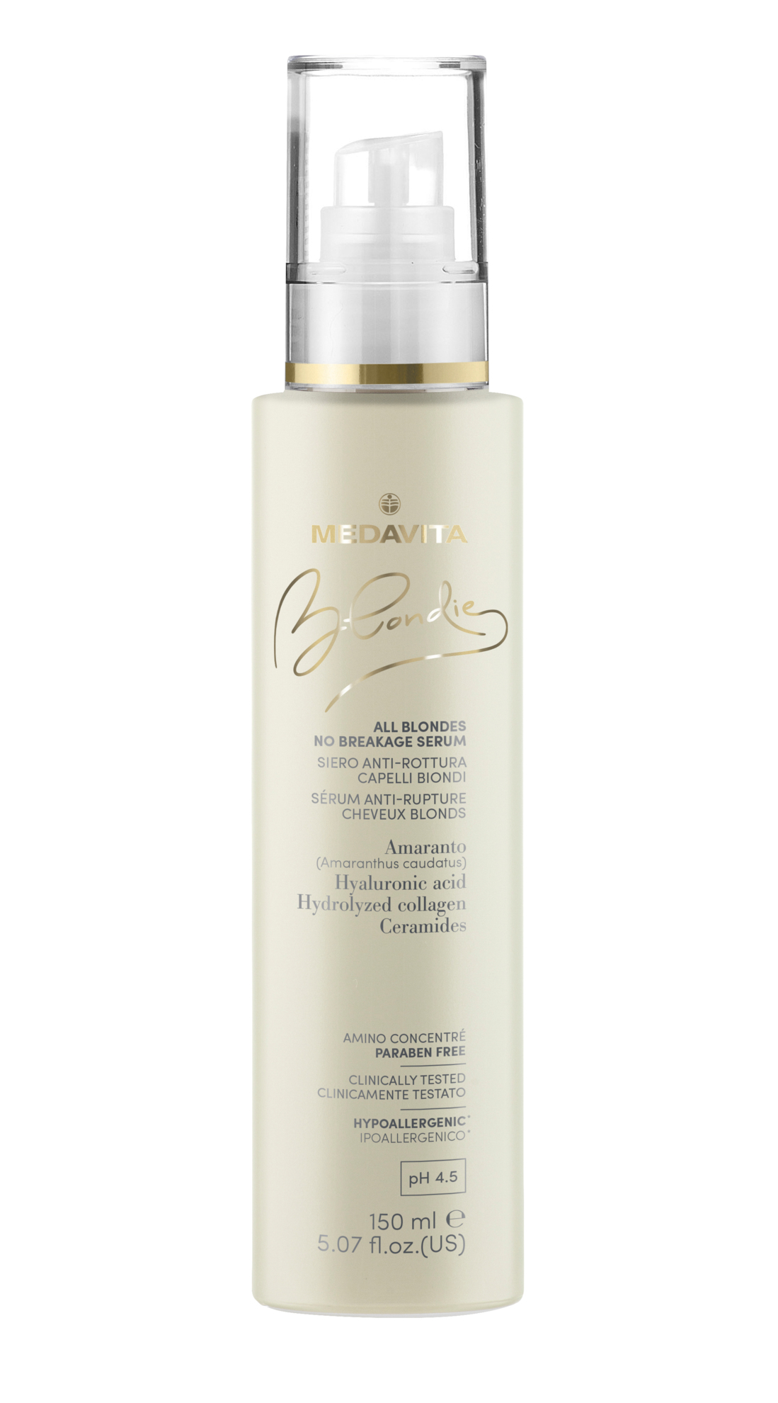 Зміцнювальна сироватка проти ламкості для типів білявого волосся/ Medavita Blondie All Blondes No Br