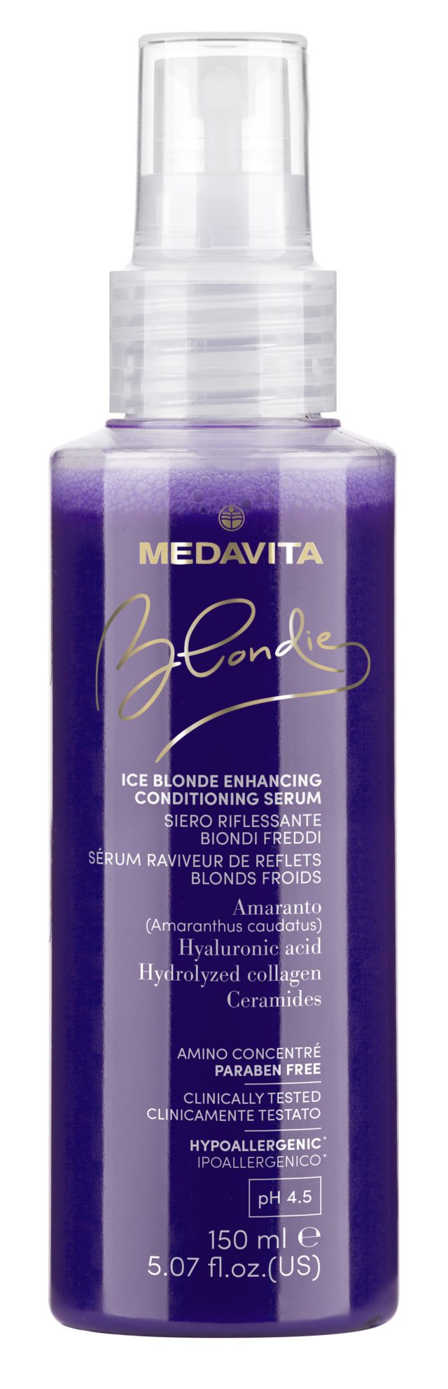 Спрей-кондиціонер для підсилення холодних відтінків блонду та тонування / Medavita Blondie Ice Blond