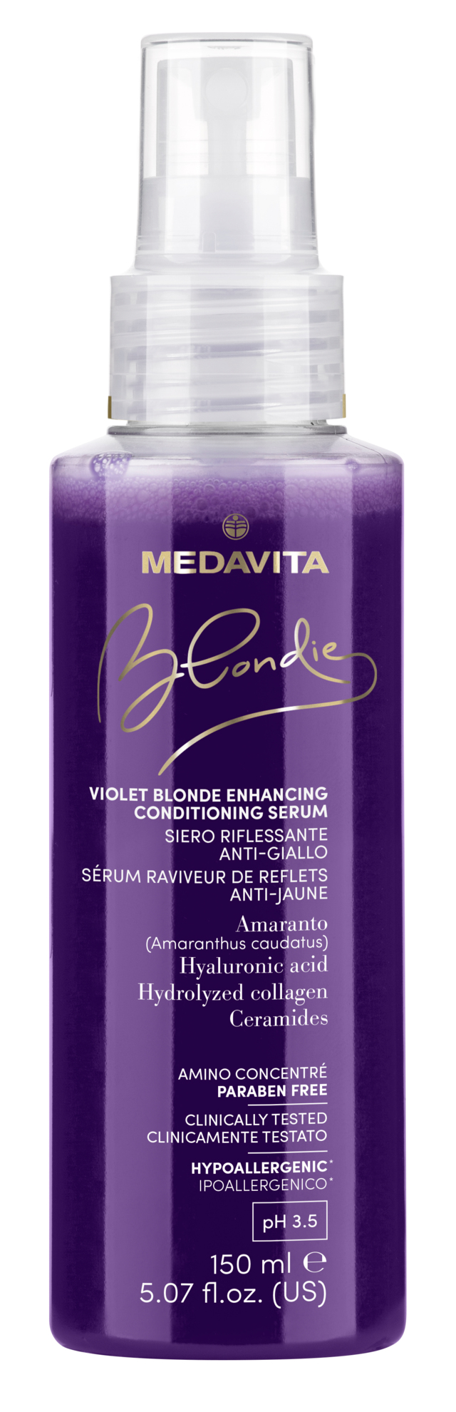 Спрей-кондиціонер для підсилення перламутрових відтінків блонду та тонування волосся / Medavita Blon