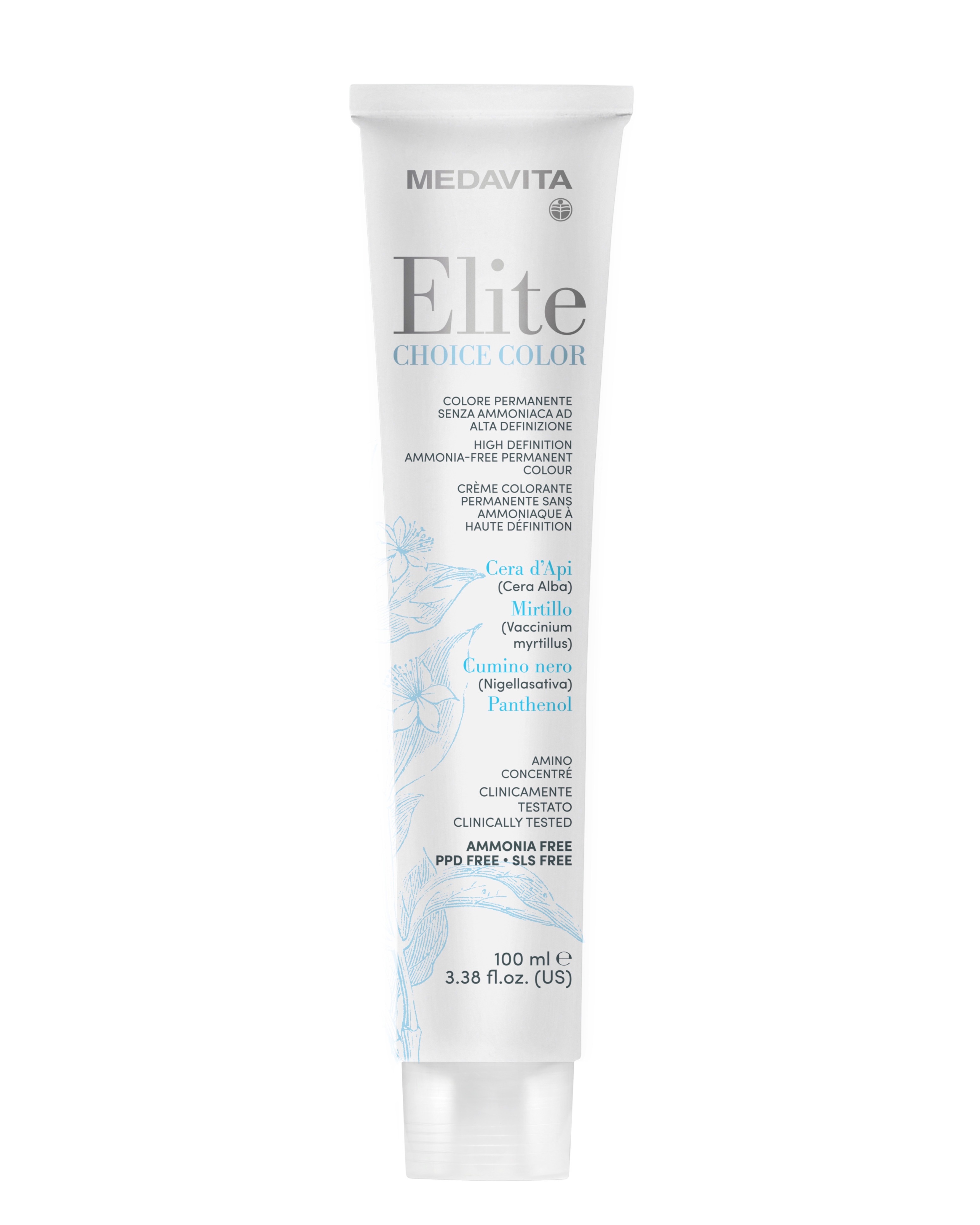 Перманентна крем-фарба без аміаку /  Medavita Choice Color Elite 