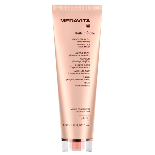 Маска для блиску та шовковистості для всіх типів волосся з дорогоцінними оліями / Medavita Huile D'e