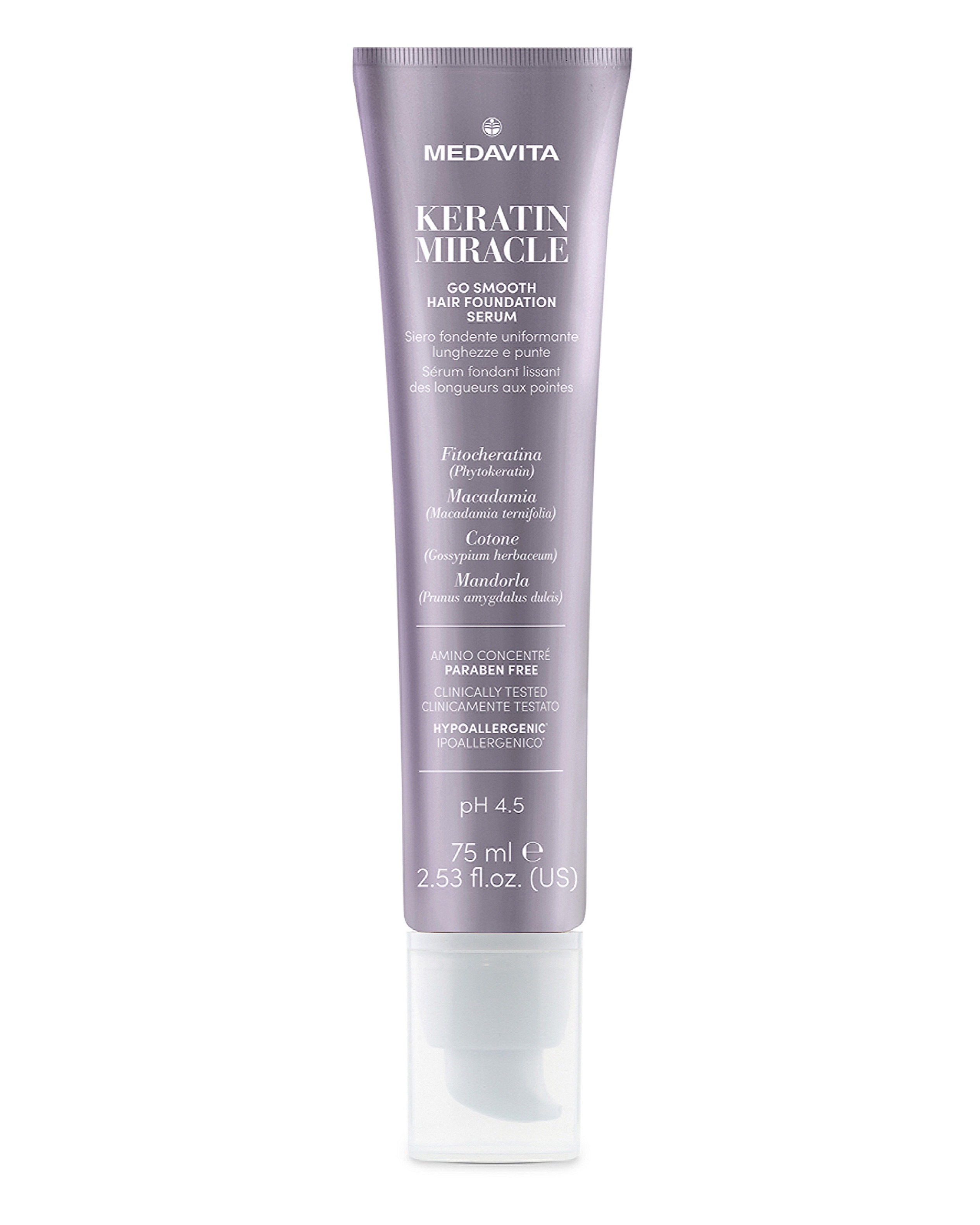 Незмивна сироватка для захисту довжини та кінчиків волосся / Medavita Keratin Miracle Go Smooth Hair