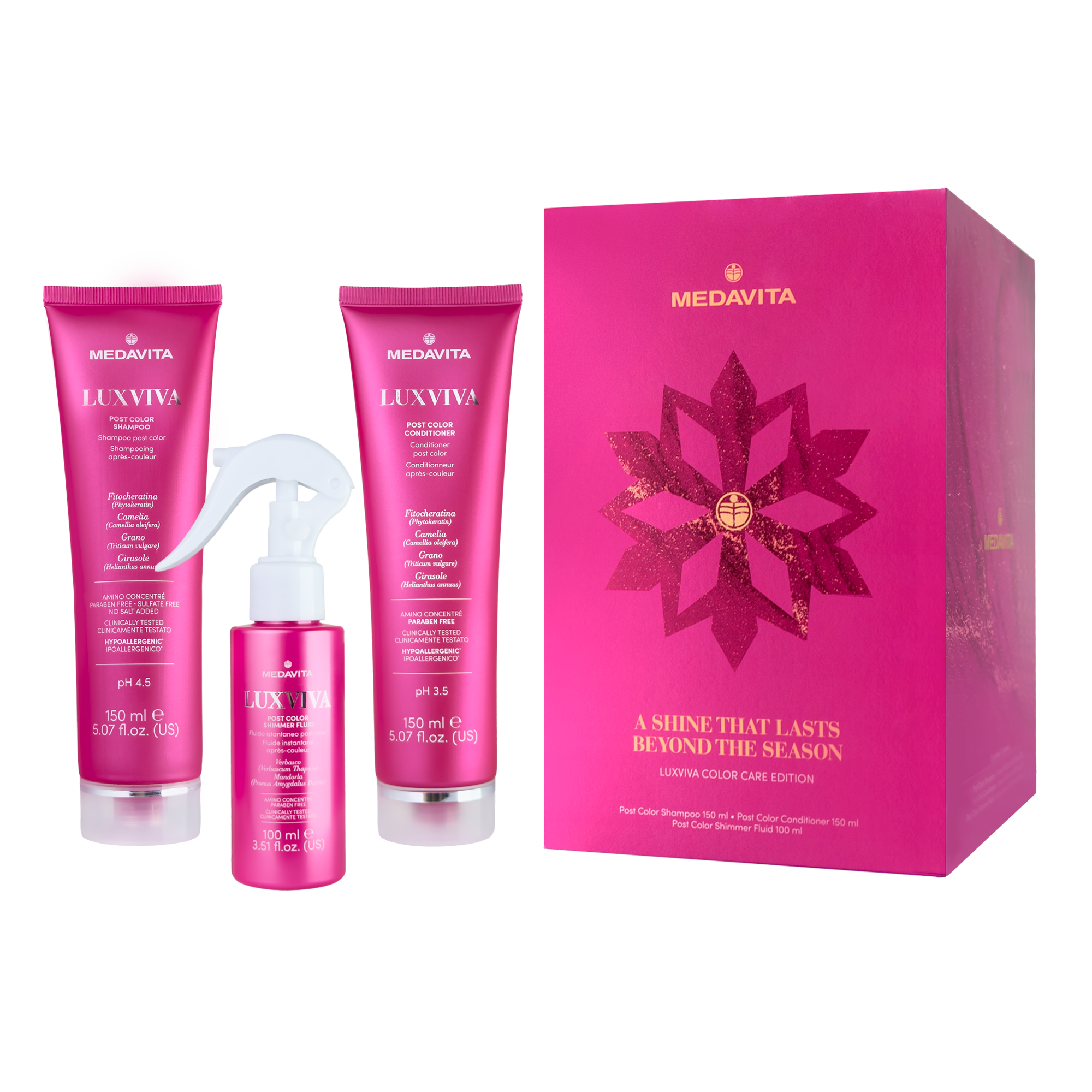 Набір новорічний для збереження яскравості кольору волосся/ Medavita LUXVIVA Holiday Kit