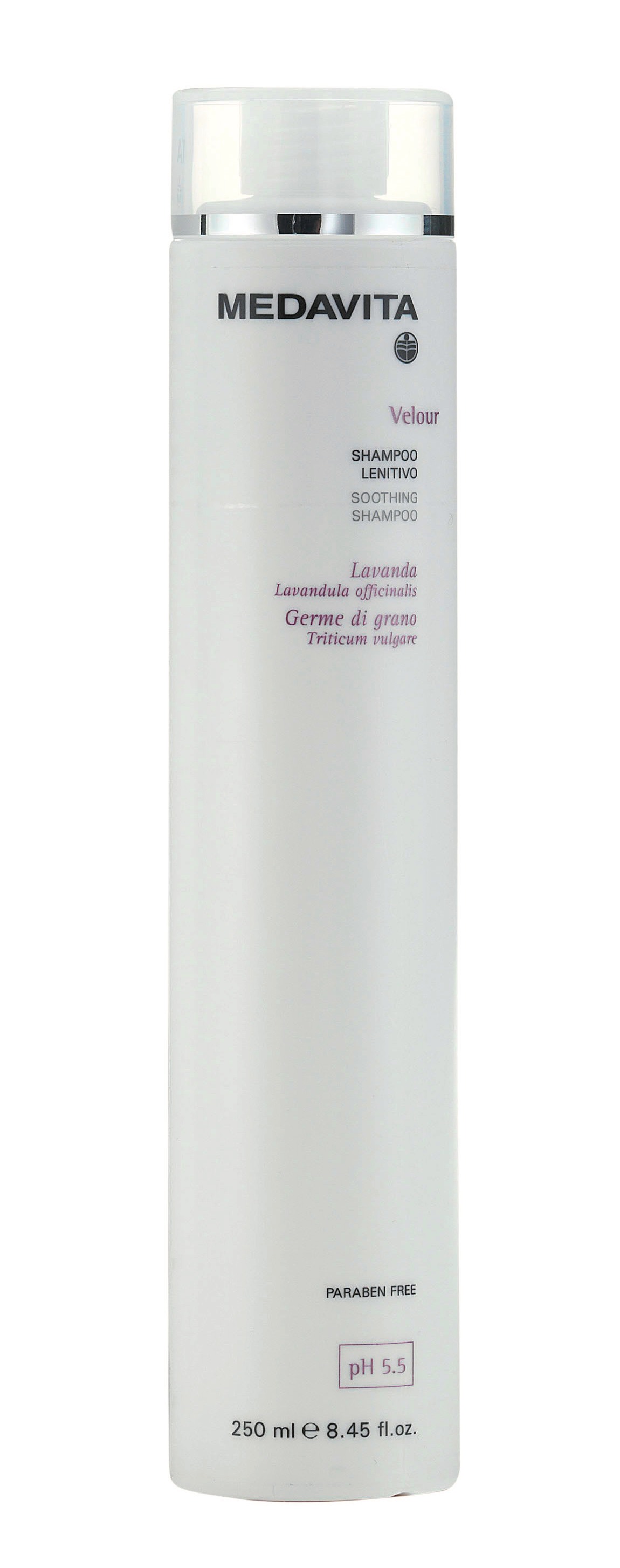 Заспокійливий шампунь для чутливої шкіри голови / Medavita Velour Shampoo Lenitivo