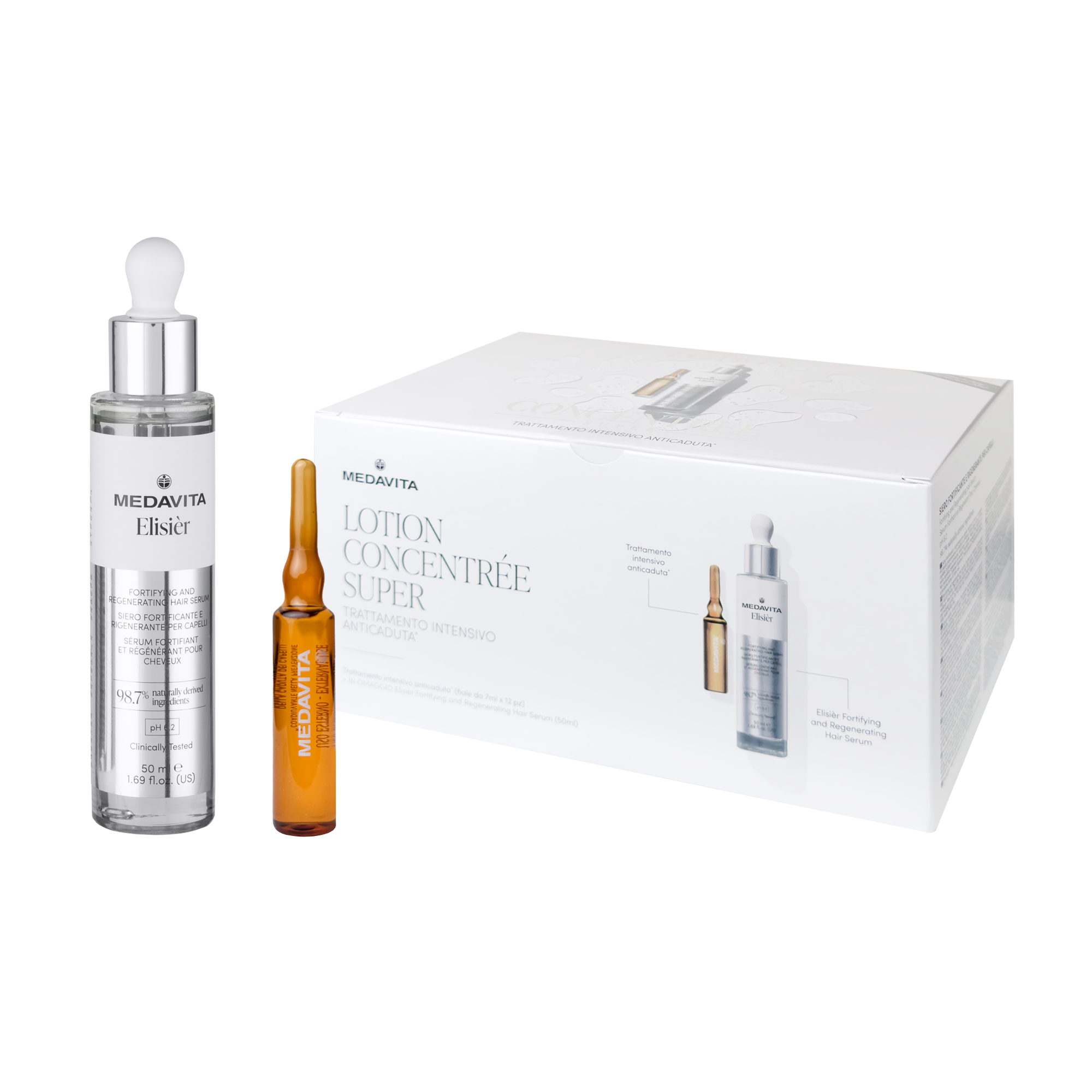 Набір проти випадіння волосся / Medavita Lotion Concentrée Super & Elisièr